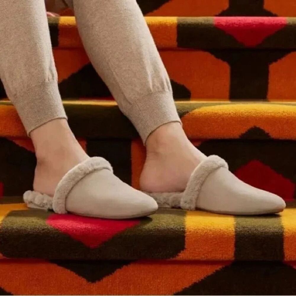 New Birdies The Songbird Biscotti Slippers Size 10 Suede & Faux Fur Brown/Tan